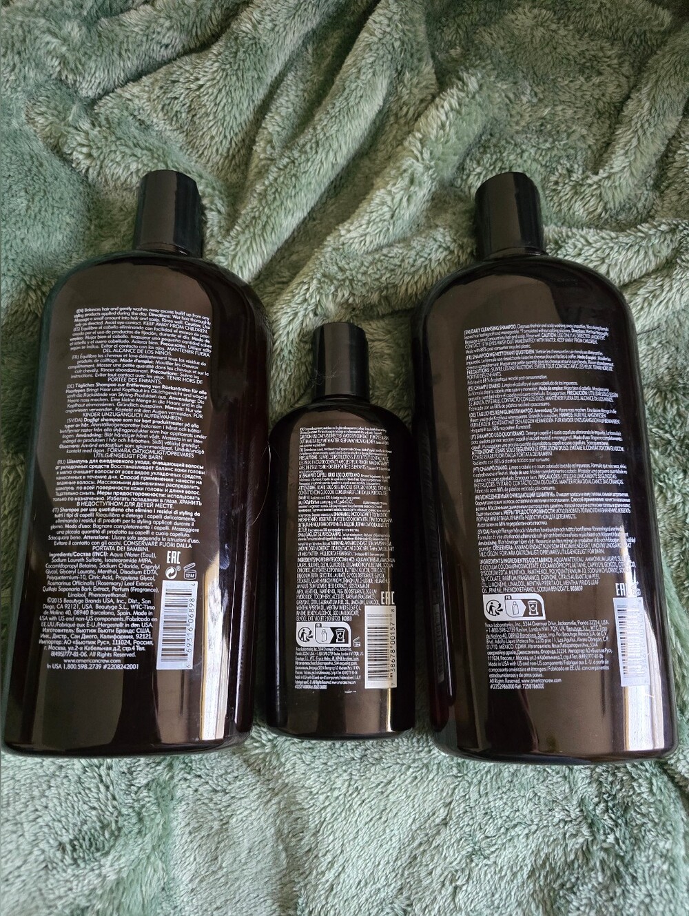 THREE AMERICAN CREW DAILY DEEP MOISTURIZING SHAMPOO FOR MEN 33.8FL OZ EACH - Picture 3 of 9